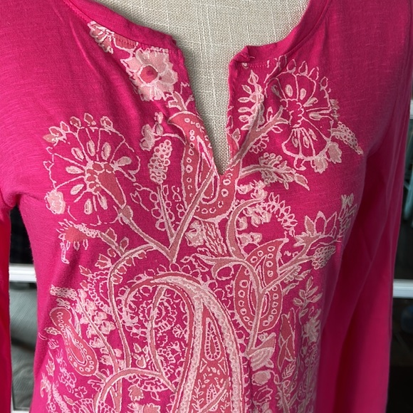 LUCKY BRAND long sleeve tee, hot pink, size S - Picture 2 of 7